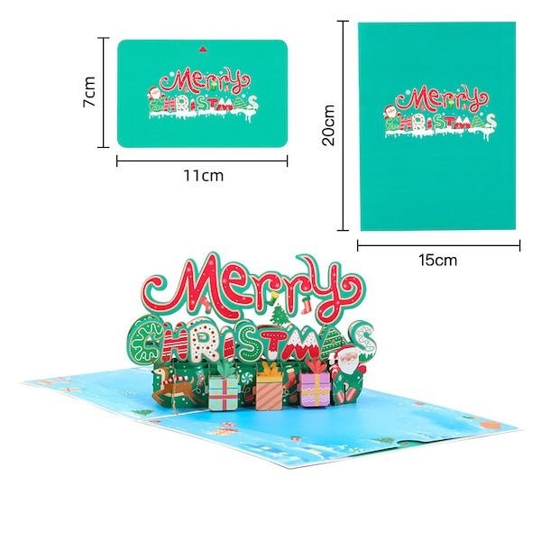 3D -kaart - Kerstcadeau -doos Design