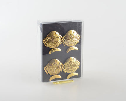 Set van 4 rondes gouden visdoeken