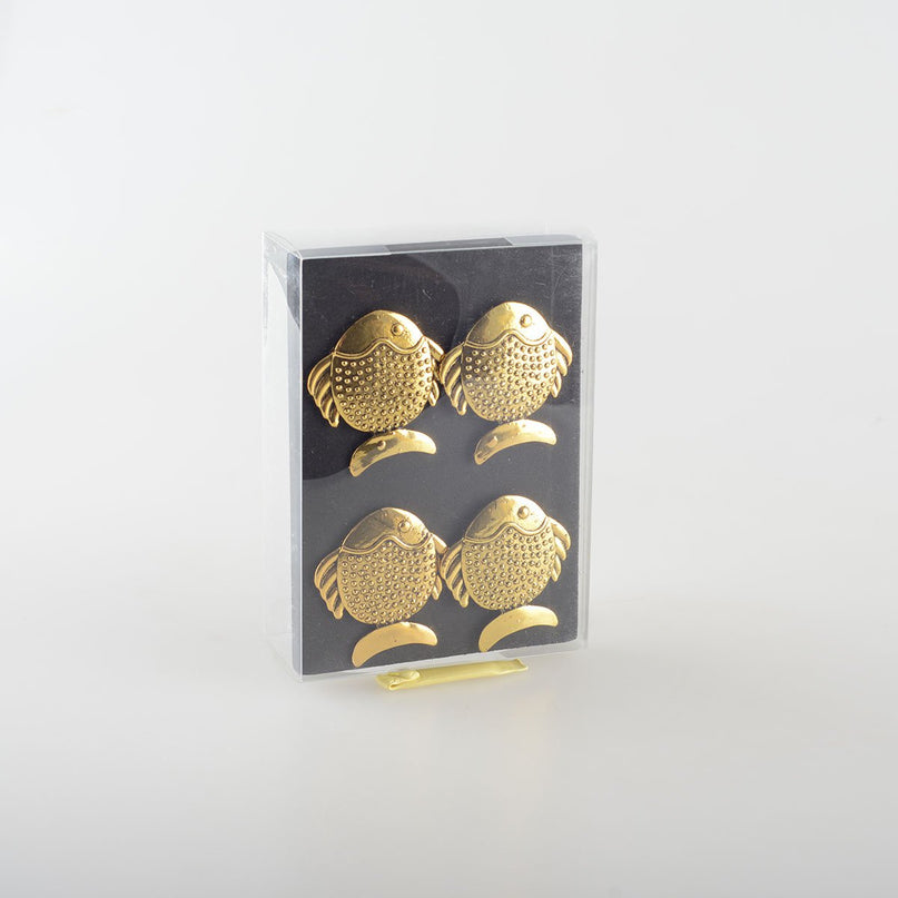 Set van 4 rondes gouden visdoeken