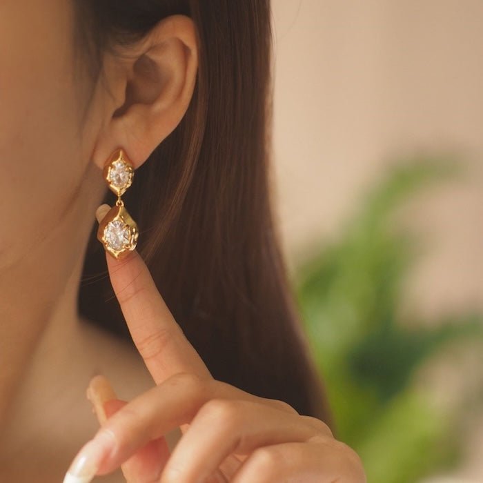 Vintage Rock Stone Design Sparkling -oorbellen