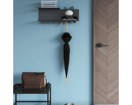 Gorillz Plenck - Wandkapstok - met Hoedenplank -Garderobe - Zwart