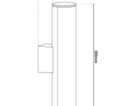 LED -wandlampen "Flair", 30 cm gemaakt van grijs metaal en plastic, met geïntegreerde LED