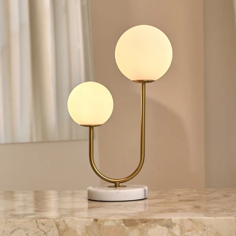 Giorgia Elegant Marble Lamp - Elegante tafellamp met matglazen lampen