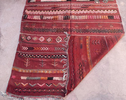 Zuiver wollen Marokkaans Kelim Berber tapijt 169 x 364 cm