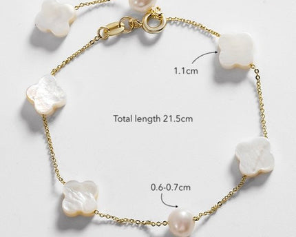 Parel van parel gelukkige klaver kralen sieraden set