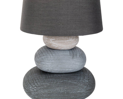 Keramische tafellamp "Stoney", keramische tafellamp in grijs, met E14 -aansluiting, tafellamp voor eetkamer, woonkamer, gang of kantoor, of als bedlamp, 31 cm hoog