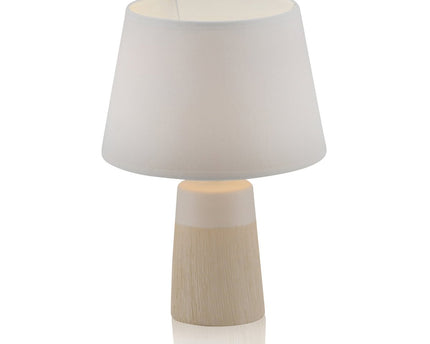Keramische tafellamp "Talia", tafellamp gemaakt van keramiek, beige/wit, met E14 -versie, voor eetkamer, woonkamer, gang of kantoor, 31 cm hoog