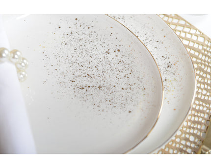 Witte ovale dessertplaat of flits of