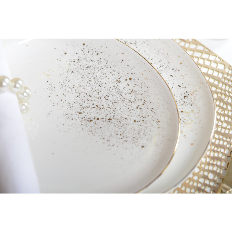 Witte ovale dessertplaat of flits of