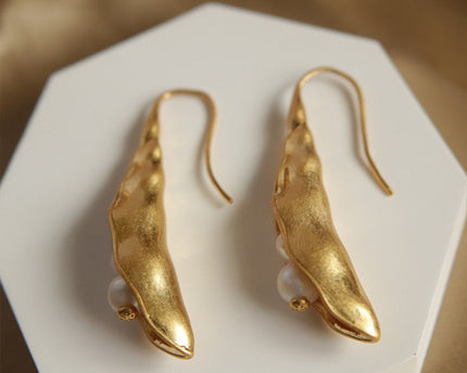 Vintage stijl Pea Pod Design gouden oorbellen