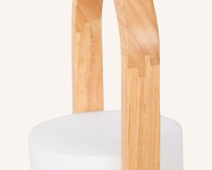 Evie Lichtbruine Oplaadbare Houten Tafellamp – Dimbaar & Snoerloos
