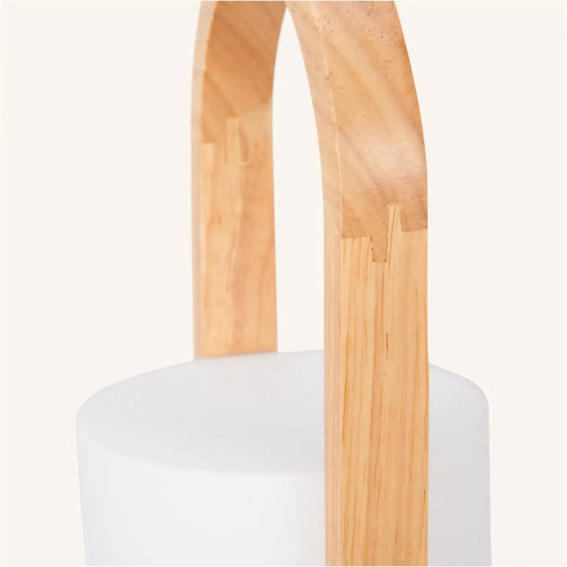 Evie Lichtbruine Oplaadbare Houten Tafellamp – Dimbaar & Snoerloos
