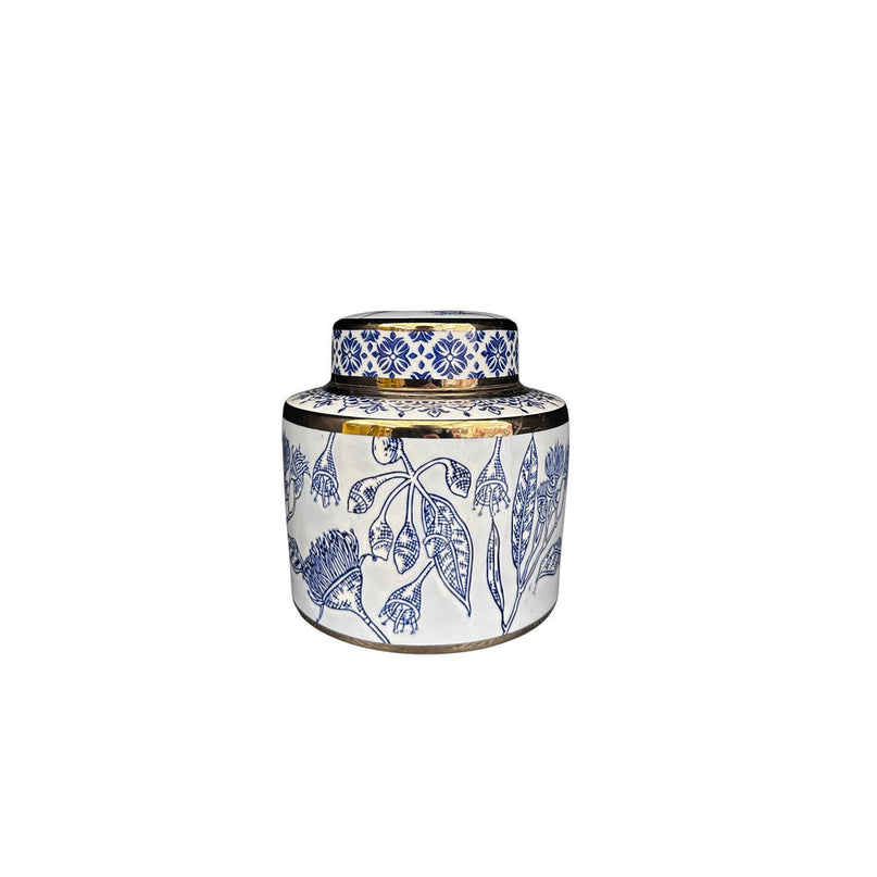 Blauw-witte porseleinen bloemenvaas (voor keuken thuis)
