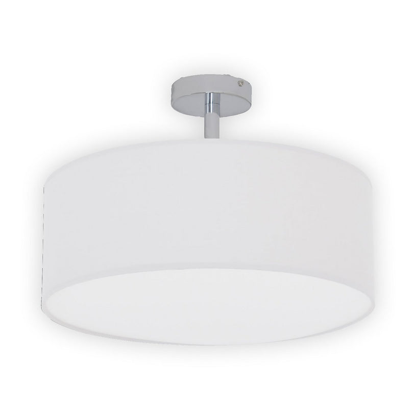 Textielplafondlicht "New York", klassieke plafondlamp met tekstbladen in wit, E27 -aansluiting, 40 cm diameter, geschikt voor de hele woonruimte