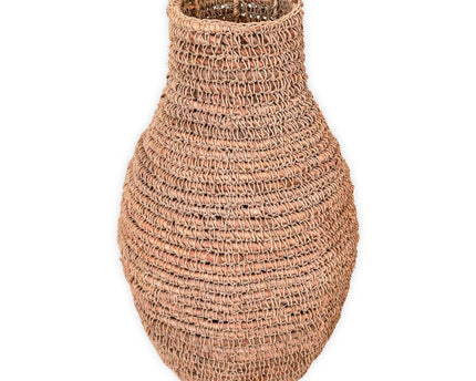 Geweven Boho Vaas SAKRA gemaakt van bananenvezels en raffia
