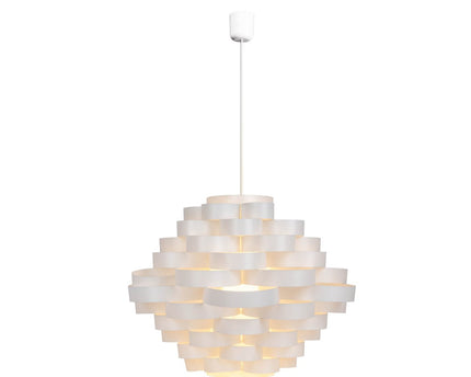 Hanger lamp "witte lijn" gemaakt van plastic in wit, e27, Ø 55 cm