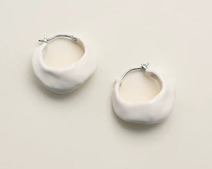 Unieke minimalistische emaille hoepels oorbellen