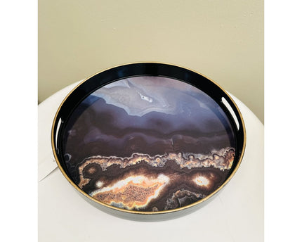 Combination: a tray, a marble candlestick, a marble vase with high-end silk fabric flowers