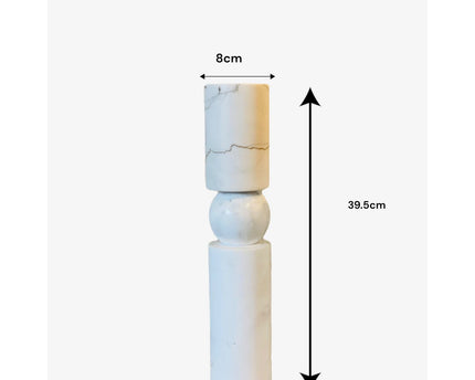 KANDELAAR | MARBLE | WHITE L H39.5cm*W8cm D 8cm Reversible for flower arrangement