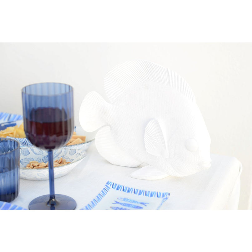 Decoratieve witte vis 29x12x23cm