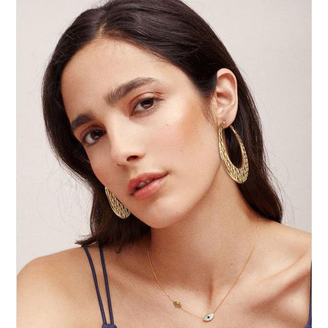 Moon Net - Oversized gouden hoepeloorbellen