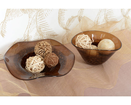 40x40x10cm bruine decoratieve snit