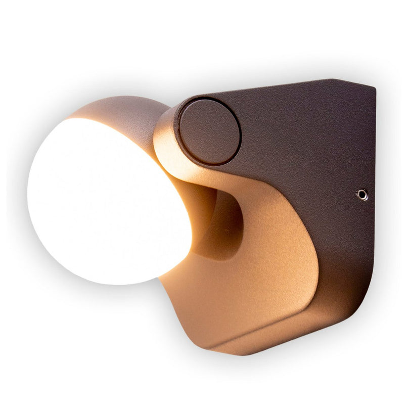 LED -wandlamp "Pallas", gemaakt van metaal en plastic in antraciet, met geïntegreerde LED