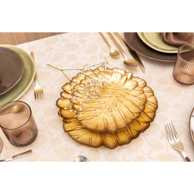 Golden Leaf Glass Cup Small Model 19x21x2cm