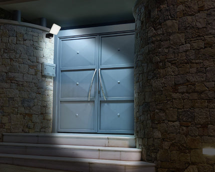 LED externe wandlamp "Jaro" met 360 ° bewegingsdetector, gemaakt van plastic in antraciet, met geïntegreerde LED