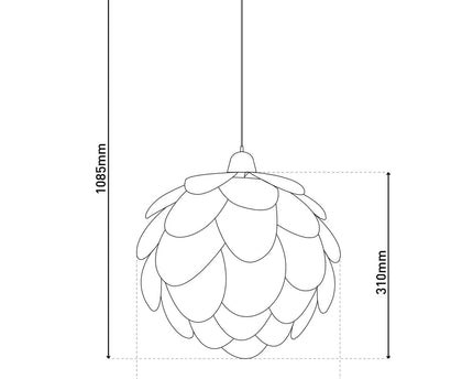 Hanger lamp "fora" gemaakt van metaal en iriserend plastic, e27 socket, verlichting voor woonkamer, eetkamer en kantoor, Ø40 cm