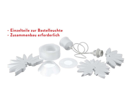 Hanger lamp "lotus" speelde hangende lamp gemaakt van wit plastic, met stevig geïnstalleerde LED's en een Øvon ca. 47 cm