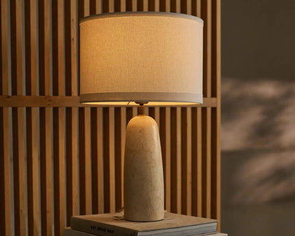 Charlotte Marmeren Lamp met Katoenen Kap – Elegante verlichting voor uw huis