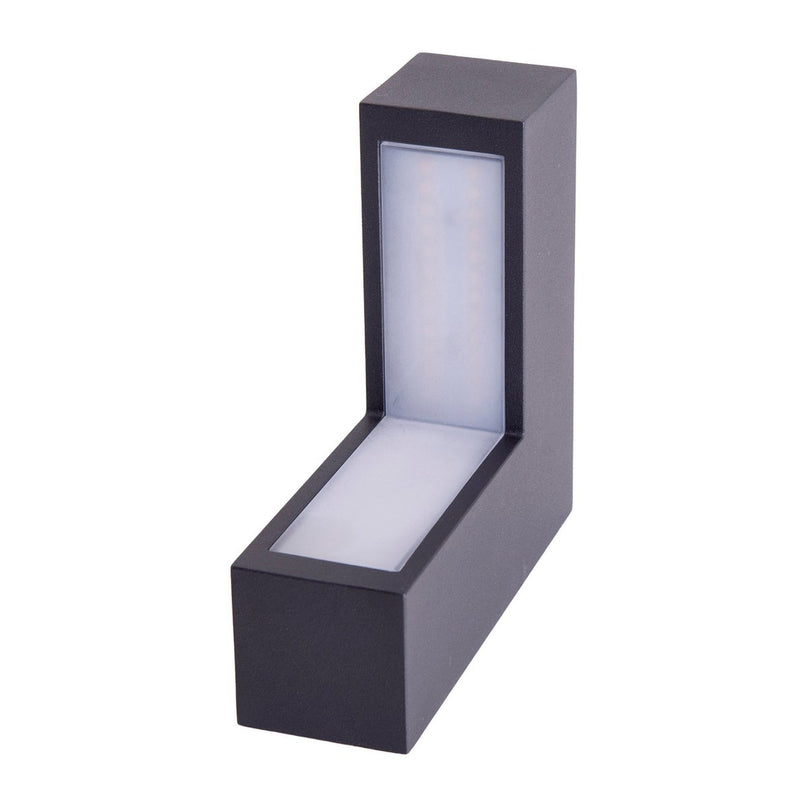 LED -wandlampen "angus" gemaakt van metaal en plastic in antraciet, met geïntegreerde LED