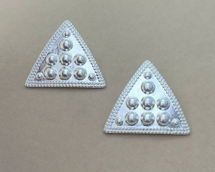 Geometrische driehoek bord punk oorbellen