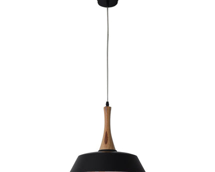 Hanger lamp "culum" Ø 36 cm gemaakt van metaal in zwart en koper, met hout, E27