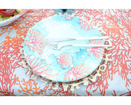 Platte plaat in melamine koraal 28x28x2.5 cm