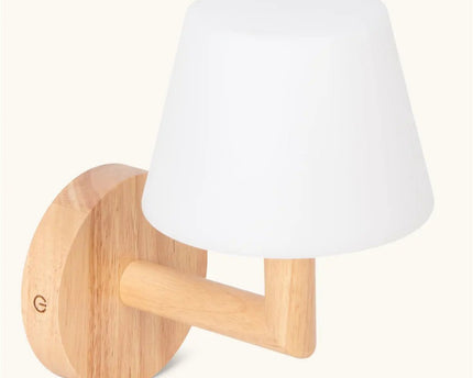 Ted lichtbruin houten oplaadbare wandlamp | Draadloze en dimbare verlichting