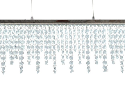 LED hanglamp "diamanten", hanglamp, metaal en kristalglas, chroom, met stevig gebouwd -in LED's, voor eetkamer, woonkamer, gang of kantoor, 120 cm lang