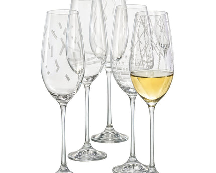Set van 6 tempo champagne fluiten