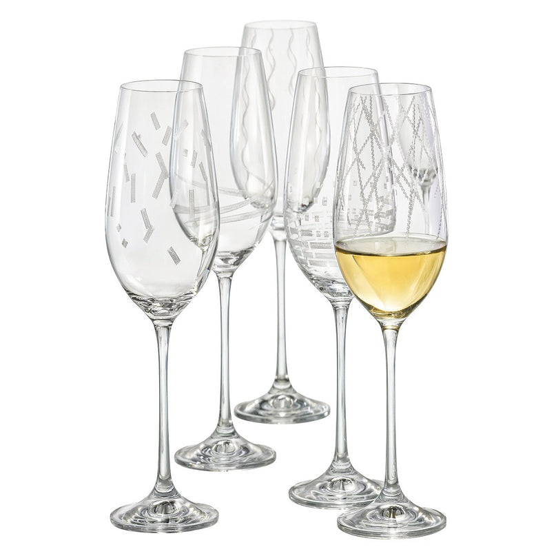 Set van 6 tempo champagne fluiten