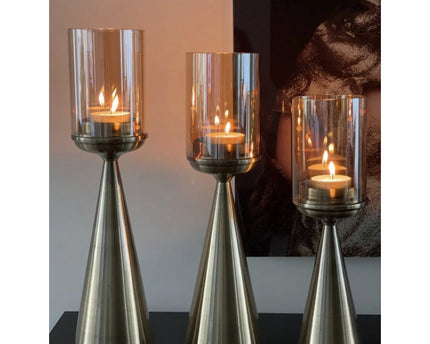 KANDELAAR | GLAS | GOUD-L-Hoog-50CM