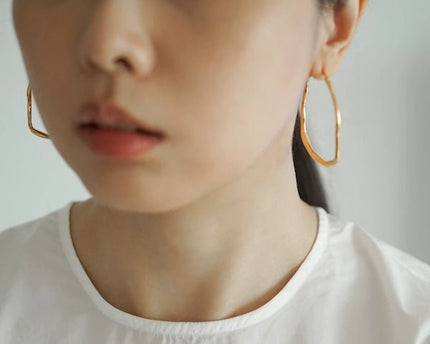 Japanse stijl minimalistische artistieke hoepel oorbellen