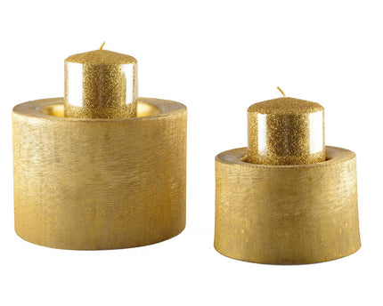 Gold Metal Candle Holder 16.5x16.5x11.5cm