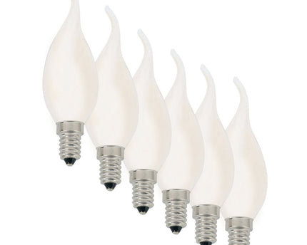 6 Set geleide kaarsen windvlaag met E14 -versie, glas, warm wit, voor eetkamer, woonkamer, gang of kantoor