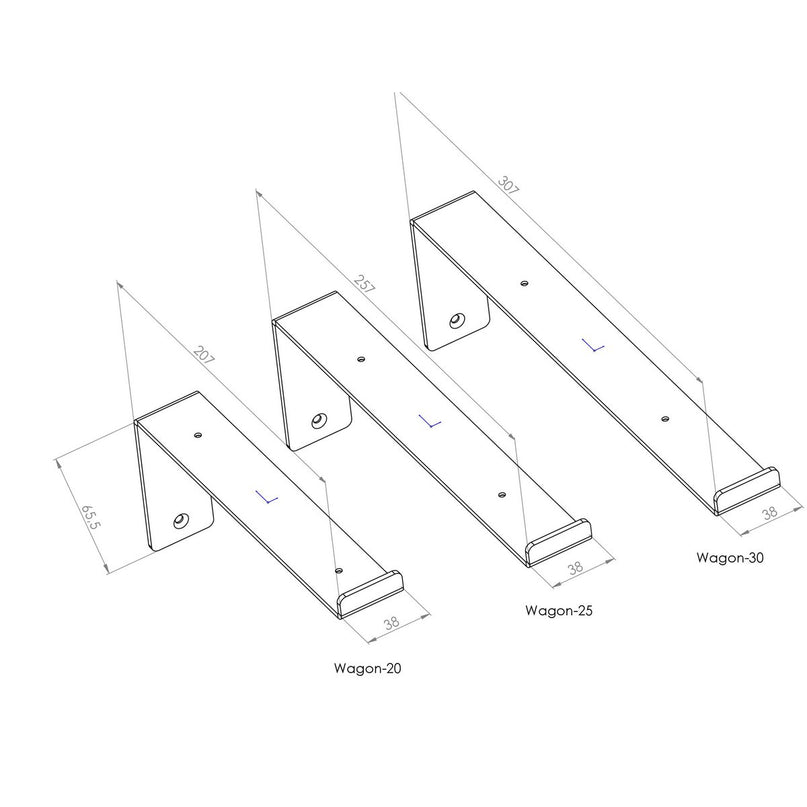 Gorillz Wagon Plankdragers  25 CM - 2 Stuks - Wit
