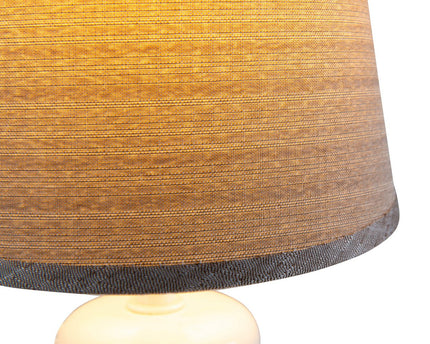 Keramische tafellamp "Stoney", keramische tafellamp in bruin, met E14 -aansluiting, tafellamp voor eetkamer, woonkamer, gang of kantoor, of als een bedlamp, 31 cm hoog