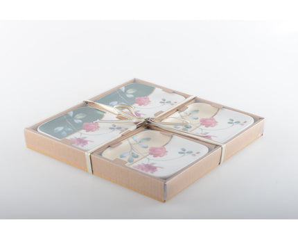 Bloemen vierkante bekers - set van 4