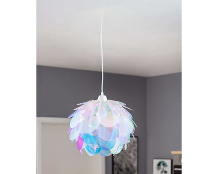 Hanger lamp "fora" gemaakt van metaal en iriserend plastic, e27 socket, verlichting voor woonkamer, eetkamer en kantoor, Ø40 cm