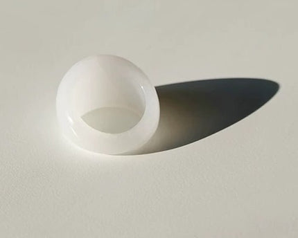 Minimalistische stoere look-ring-Tijgeroogsteen en witte jade
