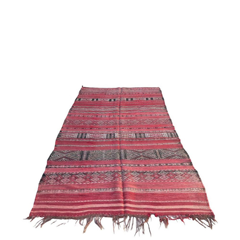 Zuiver wollen Marokkaans Kelim Berber tapijt 150 x 282 cm